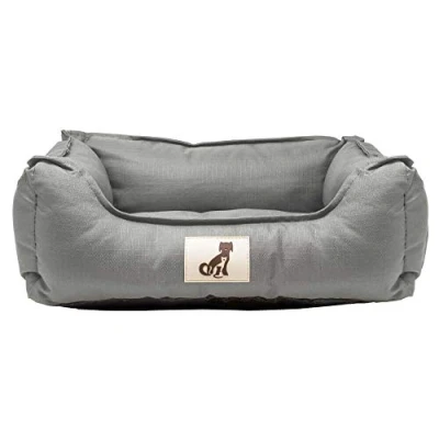 Image of allpetsolutions Waterproof Dog Bed Large Removable Machine Washable Hardwearing Basket Scratch Proof Oxford Fabric Water Resistant Comfy for Home or Crate Grey 90x70x20cm