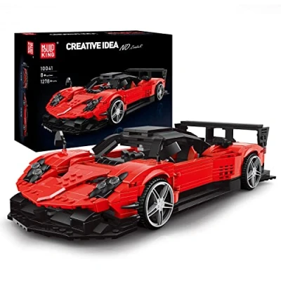 Image of Mould King 10041 MOC Super Sports Car Building Blocks Kit,1:14 Scale Model Making Toy,Racing Collecting,Technology Convertible Kit (1404 pcs)