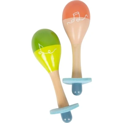 Image of small foot Maracas Groovy Beats, Instrument for Kids 12+ Months Old, Made of Wood, Early Music Education, Prod. 12251 Toys, Multicolored