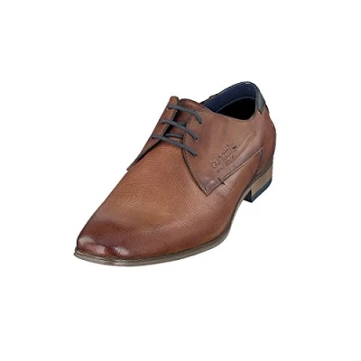 Image of bugatti Men&#039;s Business shoe made of leather, Derby with two tone finish, Brown, 11 UK