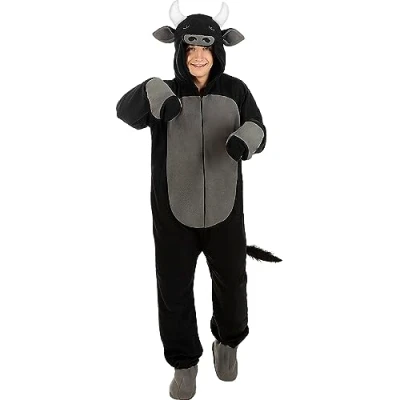 Image of Funidelia Bull Costume for men and women Animals adults accessory fancy dress &amp; props Halloween, carnival parties Size S M Black