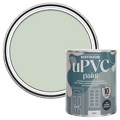 Image of Rust Oleum Green uPVC Door and Window Paint in Matt Finish Laurel 750ml