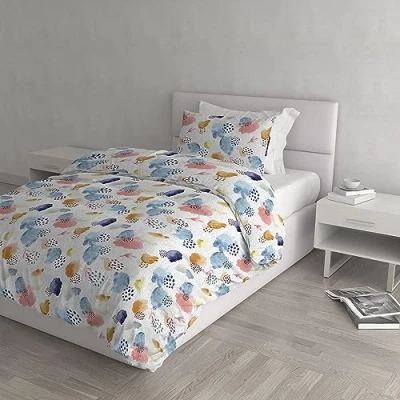 Image of Italian Bed Linen DAFNE Duvet Cover Set, Microfibre, Colibri, Queen Size