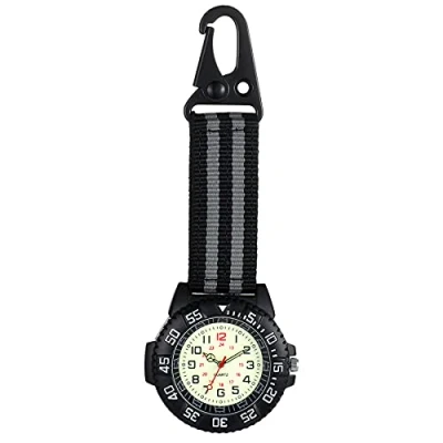 Image of JewelryWe Men Women Backpack Clip on Watch Fob Belt Luminous Dial Pocket for Climbing Doctors Nurses Outdoors