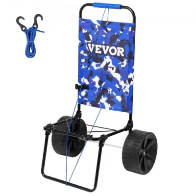 Image of VEVOR Beach Dolly with Big Wheels for Sand, 15.4&quot; x 15.7&quot; Cargo Deck, w/ 10&quot; PE Solid Wheels, 69LBS Loading Capacity Folding Sand Cart, Heavy Duty Cart Picnic, Camping, Fishing, Beach, Gardening