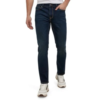 Image of DKNY Men&#039;s Bedford Slim Fit Stretch Denim Jeans, Blue Mountain, 30W x 32L