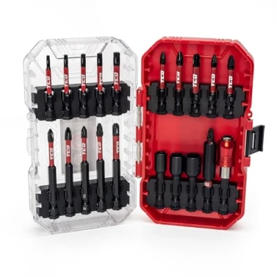 Image of TCD Shock Resistant Socket and Bit Set 21 Piece S2 Steel with 50mm 75mm Bits, Sockets, Magnetic Holder, Quick Release Holder Supplied in Robust Plastic Case TCD0007