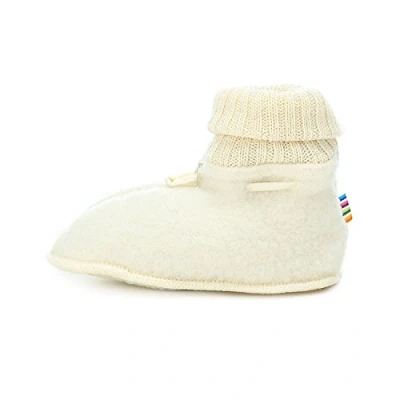 Image of Double Layer Merino Wool Fleece Baby Booties Cream 60