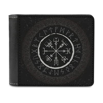 Image of Viking Runes Men&#039;s PU Leather Wallet Card Holder Money Clip for Men, White, One Size,