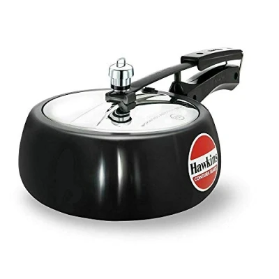 Image of Hawkins Contura Black 3.5 Litre Pressure Cooker, Hard Anodised Handi (CB35)