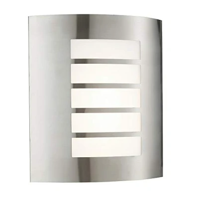 Image of Saxby 75930 Bianco Stainless Steel IP44 Outdoor 7W Warm White LED Wall Light