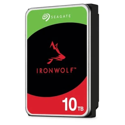 Image of Seagate IronWolf, 10 TB, NAS, Internal Hard Drive, CMR, 3.5 Inch, SATA, 6GB/s, 5,400 RPM, 256MB Cache, for RAID Network Attached Storage, 3 year Rescue Services (ST10000VN0004)