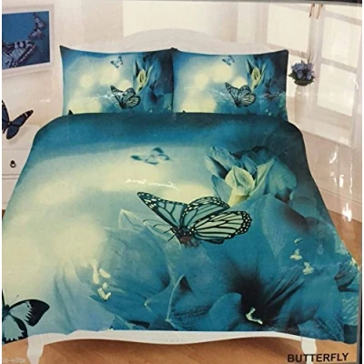 Image of SELECT ED® Luxuries BUTTERFLY Printed Duvet / Quilt Cover Set With Pillow Cases,Bedding (KING SIZE, TEAL NZ)