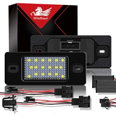 Image of WinPower Error Free 18 SMD LED Number License Plate Light Assembly Cool White Lamps Bulb 6000K, 2 Pieces