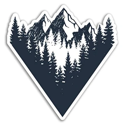 Image of 2 x 10cm Mountains Vinyl Stickers Forest Trees Sticker Laptop Luggage #17848 (10cm Tall)