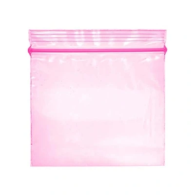 Image of Grip Seal Bags Zip Lock Resealable Plastic Baggies (50x50 mm (200 Pcs), Pink)