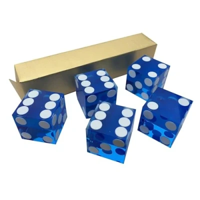 Image of 5 x Perfect 19MM Precision Casino Dice/Craps (blue)