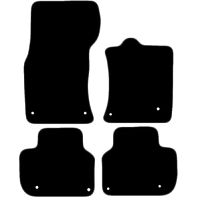 Image of Carsio Carpet Car Mats For Jaguar XF 2016+ Onwards 4 Piece Set Tailored Fit Floor Mat Complete Accessory Black Custom Fitted All Weather, Anti Slip Backing &amp; Grey Trim