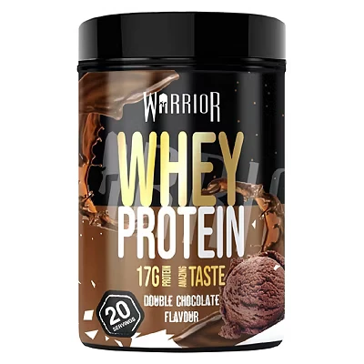 Image of Warrior Whey Protein Powder 500g Up to 36g* per Shake Low Sugar Muscle Growth and Recovery Drink Amazing Taste 20 Servings GMP Certified (Double Chocolate)