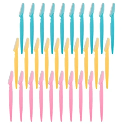 Image of 30 Pcs Eyebrow Razors Facial Hair Remover Shaver Trimmer Shaper, Exfoliating Dermaplaning Tool for Women and Men
