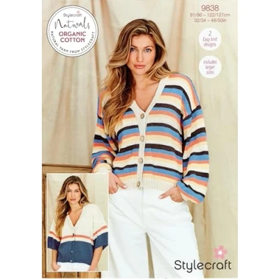 Image of Stylecraft DK Knitting Pattern 9838 Ladies Cardigans (2 Designs)