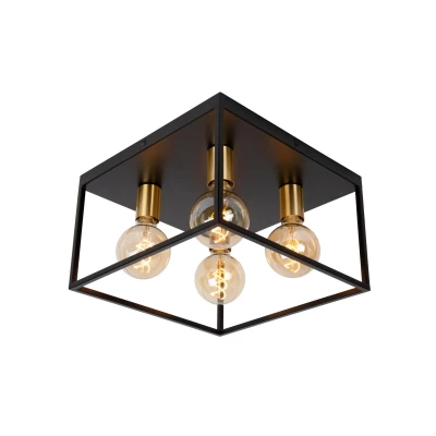 Image of Ruben Modern Flush Ceiling Light 4xE27 Black