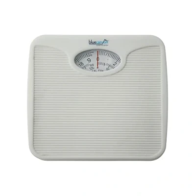 Image of Blue Canyon Mechanical SZ Series Bathroom Scales Measure Body, Luggage Weight Maintain Fitness kg/lb Unit Readings 125kg Max Capacity High Precision Mechanics Accurate Scale (White)