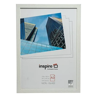 Image of Hampton Frames BERGEN A3 (30x42cm) White Picture Poster Photo Frame Plexi (Non Glass) BERA3NG