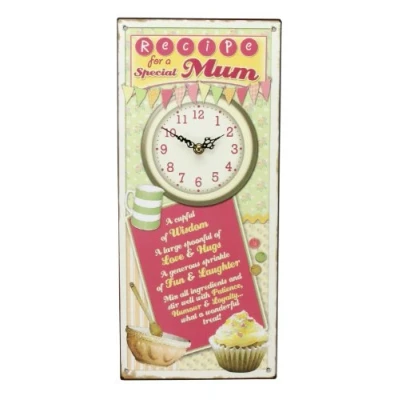 Image of Recipes from the Heart Kitchen Wall Clock Plaque Special Mum
