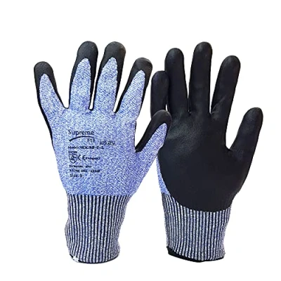 Image of PAIR Cut Resistant Gloves Highest Rated Grade Level F Work Safety Nitrile 13 Gauge