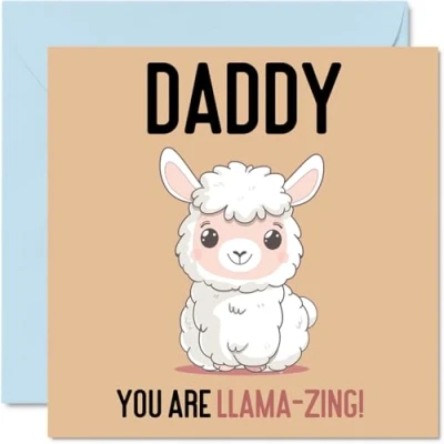 Image of Birthday Cards for Daddy Llama Zing Funny Happy Card from Son Daughter, Father’s Day Father, 145mm x Joke Greeting Men Him