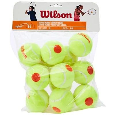Image of Wilson Tennis Balls, Starter Orange, Pack of 12, Yellow/Orange, for Children, WRT137200