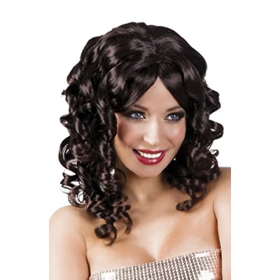 Image of Boland 10103201 BOL86210 Women&#039;s Cocktail Wig with Curls, Black, One Size