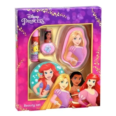 Image of Disney Princess Kids Beauty set for Girls Makeup includes Pink Nail Polish, Mirror, Lip Gloss, and Balm Safe, Fun, Best Gift Aged 3+