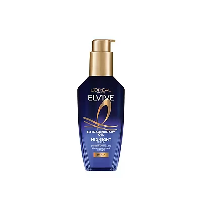 Image of L’Oréal Paris Elvive Extraordinary Oil Midnight Serum, Renourishing Hair Treatment for Dry Hair, Leave in Night Oil, 100ml