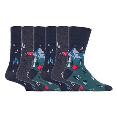 Image of Gentle Grip NEW: 6 Pairs Men&#039;s No Elastic Socks 11 uk, 39 45 eur (MGG576)