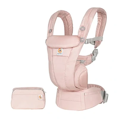 Image of Ergobaby Omni Dream Baby Carrier for Newborns from Birth up to 20.4 kg, 4 Positions SoftTouch Cotton Ergonomic Belly Back (Pink Quartz)