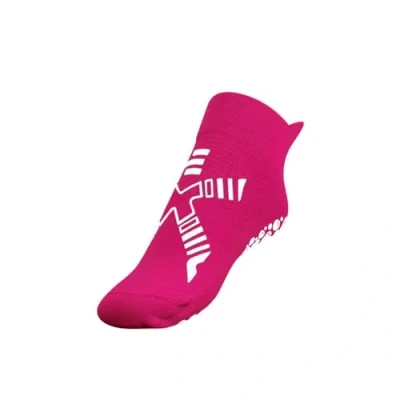 Image of R EVENGE Pool Kids, Antibacterial and Anti slip Activity Socks with Recycled Q Nova Yarn Silver Thread (Fuchsia White, M 30 34)
