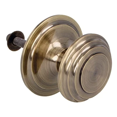 Image of Amig Model 12 Gold Round Solid Brass with PVD Finish for Exterior Doors Handle Diameter 70mm Height 68.5mm Easy Assembly Includes Fixing Nut