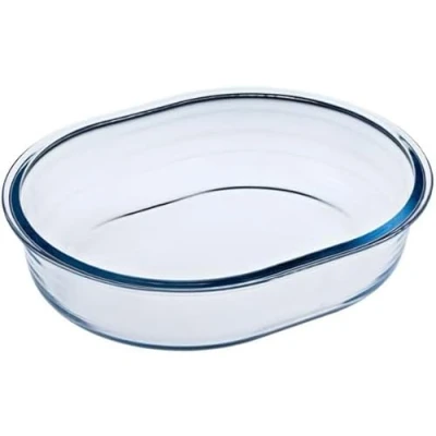 Image of Ôcuisine® Oval Pie Dishes Glass Extreme Resistance Oven Safe Freezer Microwave Borosilicate Made in France (Oval Medium 25x20x5cm)