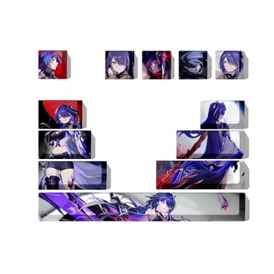 Image of Honkai: Star Rail keycaps,12 key PBT thermal sublimation custom keycaps for Cherry gateron MX swithes mechanical keyboards.（Raiden Bosenmori Mei）