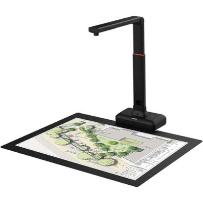 Image of S21 A2 Overhead Scanner, A2/A3 Large Format Camera Scanner for Book &amp; Document, Auto Flatten Fingerprint Removal Technologies, 23MP High Resolution