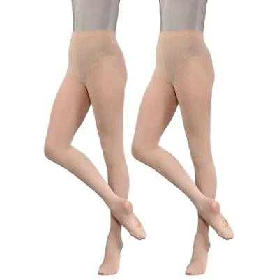 Image of Silky Dance 2 Pairs Ballet Convertible Tights (Age 3 5) (Tan)
