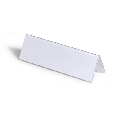 Image of Durable Table Place Name Holder 61 x 210 mm Transparent Pack of 25 Ideal for Meetings, Conferences, Events, etc.