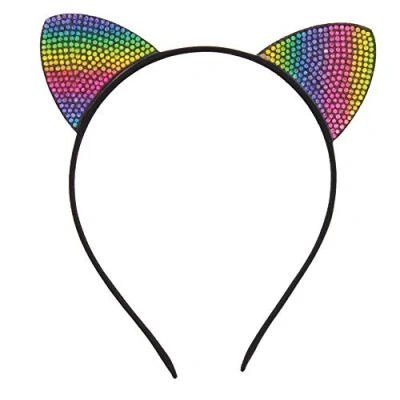 Image of Zac&#039;s Alter Ego Rainbow Diamante Stone Cat Ears Headband