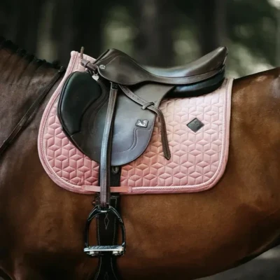 Image of Kentucky Horsewear Saddle Pad Velvet Jumping Old Rose Horse Riding Equestrian