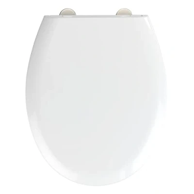 Image of WENKO toilet seat Rieti antibacterial lid, soft closing mechanism, 350 kg load capacity, Duroplast, 37 x 44.5 cm, White