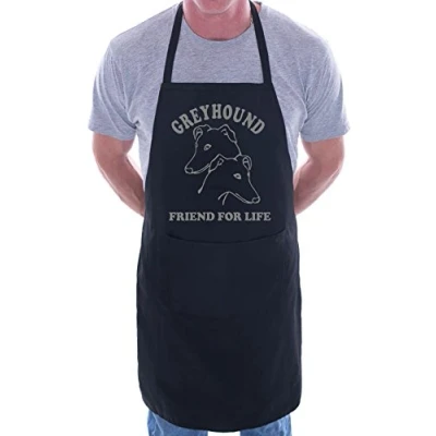 Image of Print4U Greyhound Dog Lover Gift BBQ Cooking Funny Novelty Apron Black