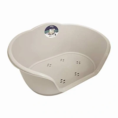 Image of YöL Re usable Plastic dog bed pet basket puppy cat heavy duty waterproof x large light grey