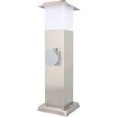 Image of Unitec 44245 Stainless Steel Column with 2 Outlets and Light without cable pack of 1, Silver